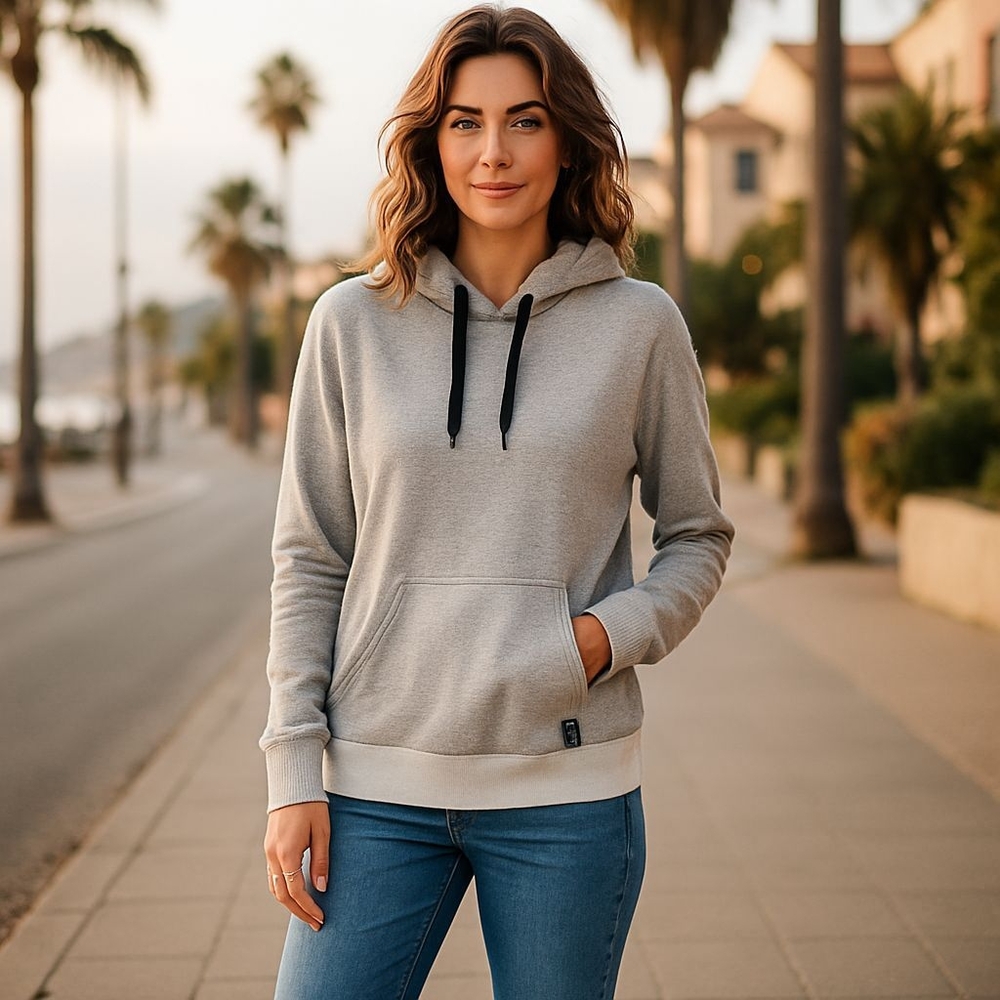 Sofakillers Gray Hoodie Sweatshirt with Black And White Accents